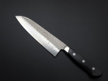 Load image into Gallery viewer, KICHIJI HAMMERED AOGAMI-2 STAINLESS CLAD SANTOKU 180MM*