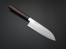 Load image into Gallery viewer, KICHIJI SHIROGAMI-2 SANTOKU 180MM ROSE WOOD HANDLE FORGED BY TANAKA YOSHIKAZU