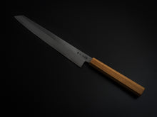Load image into Gallery viewer, HADO GINSAN KIRITSUKE SUJIHIKI 270MM SAKURA / CHERRY HANDLE FORGED BY SHOGO YAMATSUKA*