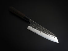 Load image into Gallery viewer, TOSHIHIRO V-2 KUROUCHI HAMMERED NASHIJI SANTOKU KNIFE 165MM CHESTNUT HANDLE