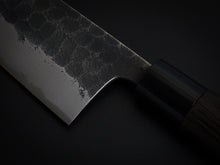 Load image into Gallery viewer, TOSHIHIRO V-2 KUROUCHI HAMMERED NASHIJI SANTOKU KNIFE 165MM CHESTNUT HANDLE