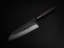 Load image into Gallery viewer, TOSHIHIRO V-2 KUROUCHI HAMMERED NASHIJI SANTOKU KNIFE 165MM CHESTNUT HANDLE
