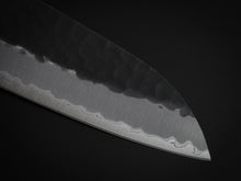 Load image into Gallery viewer, HITOHIRA AOGAMI SUPER KUROUCHI HAMMERED SANTOKU 170MM CHERRYWOOD HANDLE*