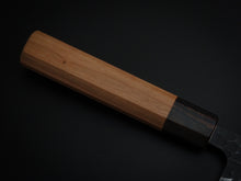 Load image into Gallery viewer, HITOHIRA AOGAMI SUPER KUROUCHI HAMMERED SANTOKU 170MM CHERRYWOOD HANDLE*