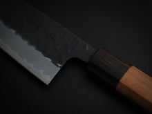Load image into Gallery viewer, HITOHIRA AOGAMI SUPER KUROUCHI HAMMERED SANTOKU 170MM CHERRYWOOD HANDLE*