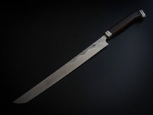 Load image into Gallery viewer, HITOHIRA TANAKA MOSUKE AOGAMI-1 DAMASCUS SAKIMARU TAKOHIKI EBONY HANDLE