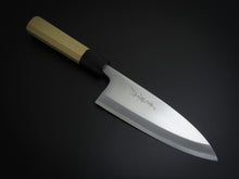 Load image into Gallery viewer, KICHIJI JOSAKU DEBA 165MM OCTAGONAL MAGNOLIA WOOD HANDLE**