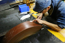 Load image into Gallery viewer, KICHIJI SHIROGAMI-2 SANTOKU 180MM ROSE WOOD HANDLE FORGED BY TANAKA YOSHIKAZU