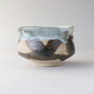 MINOYAKI BLACK ORIBE UCHI-UNOFU MATCHA BOWL
