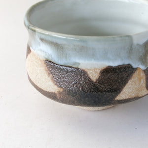 MINOYAKI BLACK ORIBE UCHI-UNOFU MATCHA BOWL