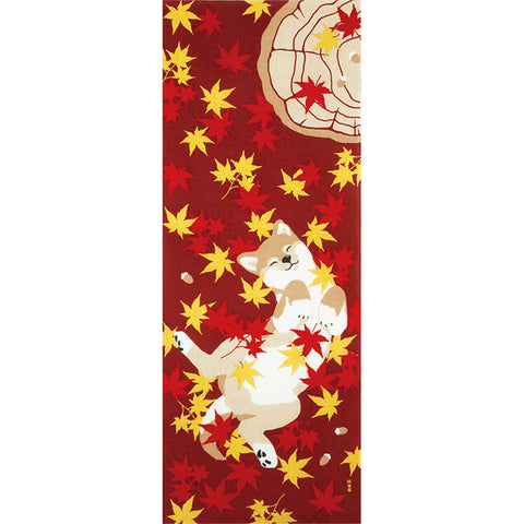 HAMAMONYO TENUGUI TOWEL MOMIJI-TO-SHIBAKEN