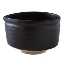 Load image into Gallery viewer, MINOYAKI BLACK KATAKUCHI MATCHA BOWL
