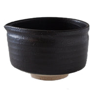 MINOYAKI BLACK KATAKUCHI MATCHA BOWL (LARGE)