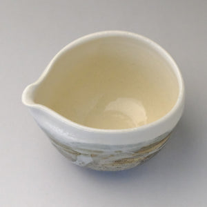 MINOYAKI WHITE NAGASHI KATAKUCHI MATCHA BOWL