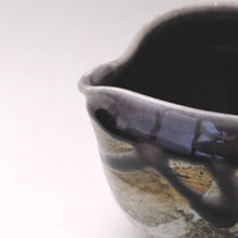 Load image into Gallery viewer, MINOYAKI PURPLE NAGASHI KATAKUCHI MATCHA BOWL
