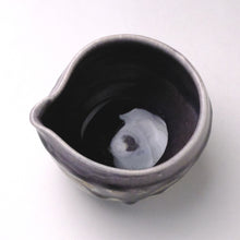 Load image into Gallery viewer, MINOYAKI PURPLE NAGASHI KATAKUCHI MATCHA BOWL
