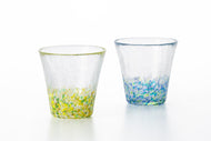TSUGARU HANDMADE VIDRO GLASS CUP SET OF 2 (SUMMER FLOWER)