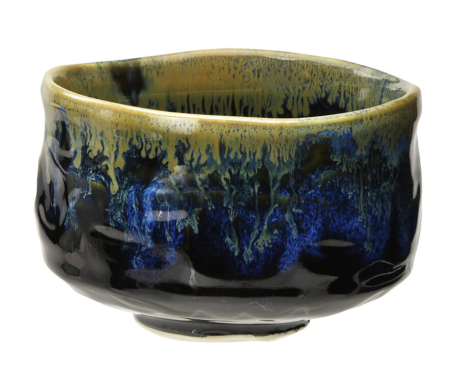 MINOYAKI SHIKIAN MATCHA BOWL (BLACK BLUE)