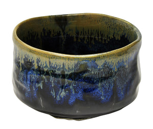 MINOYAKI SHIKIAN MATCHA BOWL (BLACK BLUE)