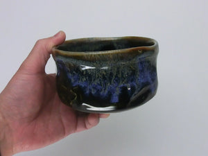 MINOYAKI SHIKIAN MATCHA BOWL (BLACK BLUE)