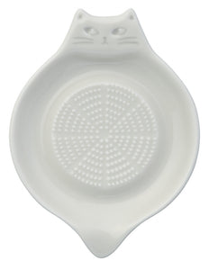 FIKALYCKA CAT SHAPED SMALL GRATER PLATE (LIGHT GRAY)