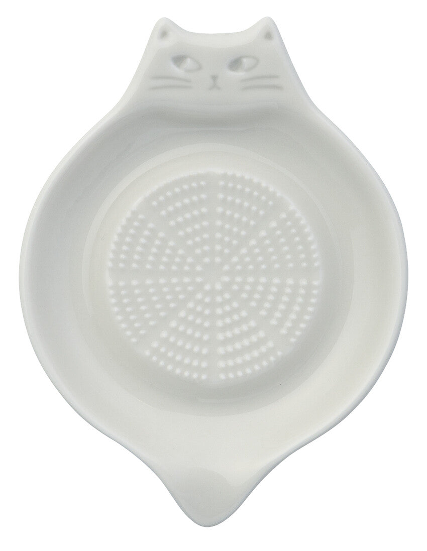 FIKALYCKA CAT SHAPED SMALL GRATER PLATE (LIGHT GRAY)