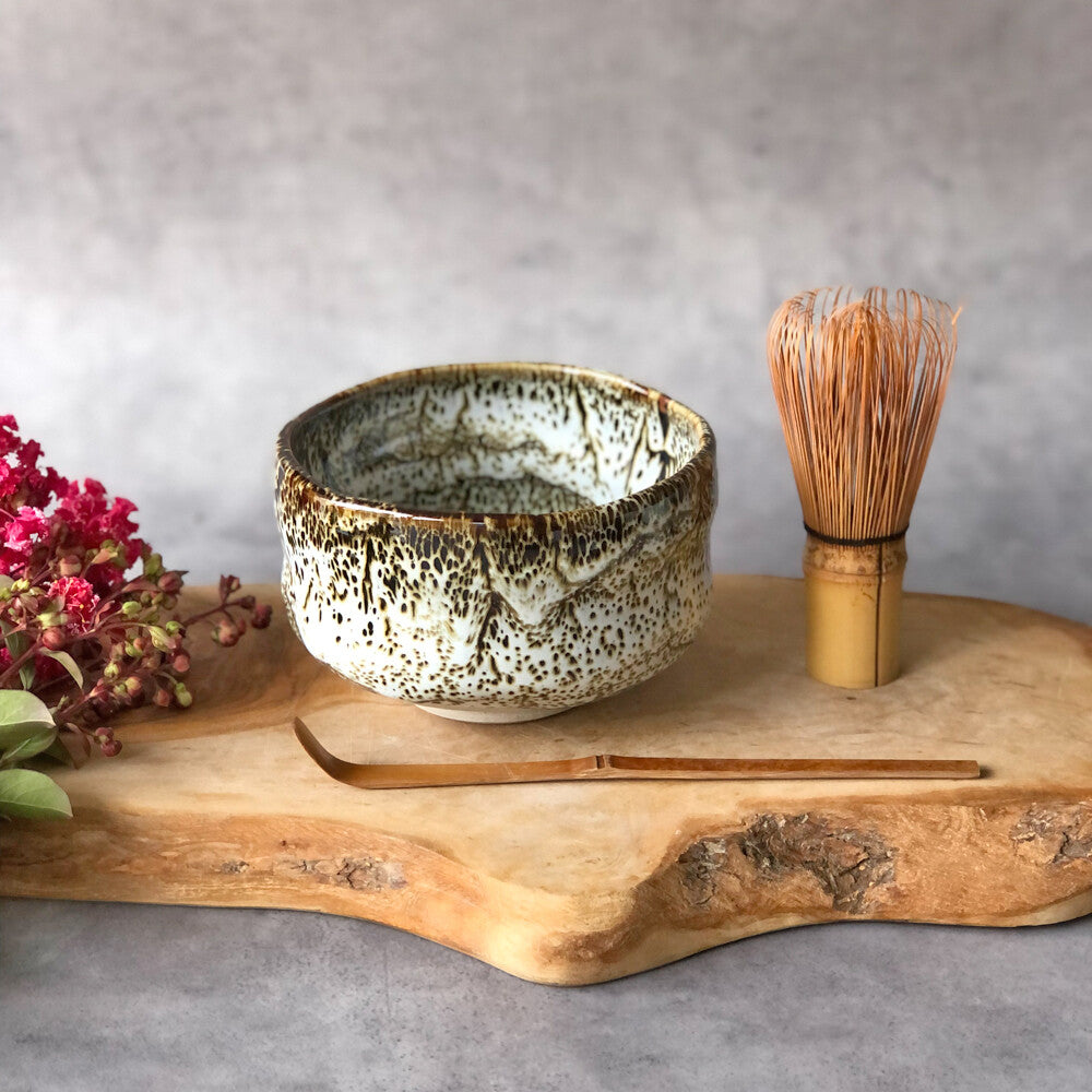 MINOYAKI WHITE TENMOKU MATCHA BOWL