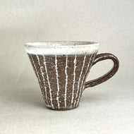 ROKURO WHITE & BROWN GLAZED MUG CUP