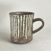 Load image into Gallery viewer, ROKURO WHITE STRIPED BROWN MUG CUP
