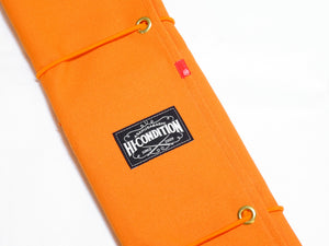 HI-CONDITION HANPU CANVAS 8 POCKETS & 1 SIDE ZIPPER POCKET KNIFE ROLL ORANGE (Cotton  Carry Bag included)*