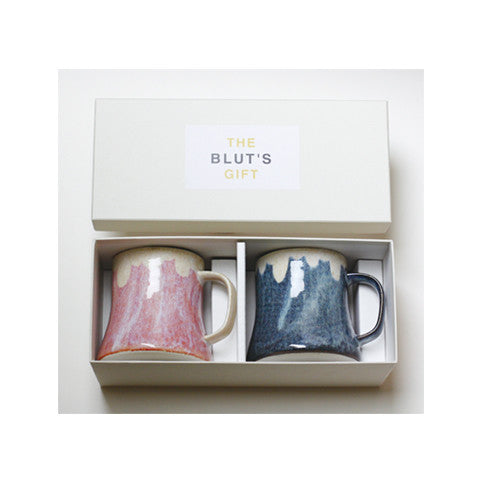 ROKURO FUJI MUG CUP SET OF 2 (BLUE/PINK)