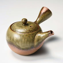 Load image into Gallery viewer, TOKONAME WARE ISSHIN MARU KYUSU/TEAPOT GLAZED WITH NATURAL WOOD ASH (WITH TEA STRAINER)
