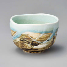 Load image into Gallery viewer, MINOYAKI BLUE NAGASHI MATCHA BOWL
