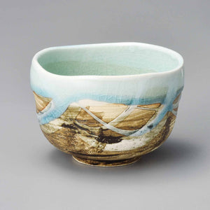 MINOYAKI BLUE NAGASHI MATCHA BOWL