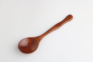 ROUND WOODEN SPOON WITH CURVED HANDLE