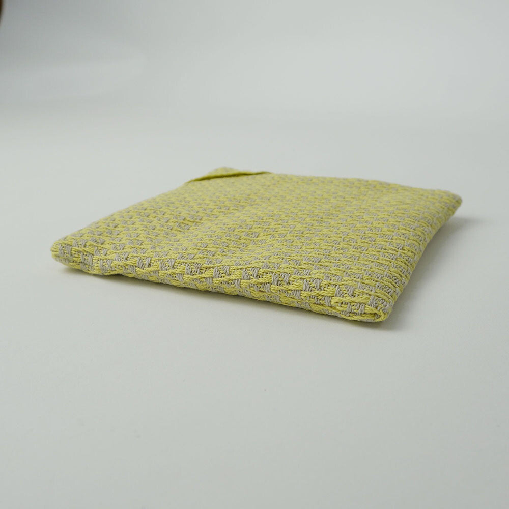 COTTON PLACE MAT/TRIVET YELLOW & GRAY