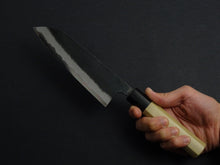 Load image into Gallery viewer, KYOHEI AOGAMI KUROUCHI SANTOKU OCTAGONAL MAGNOLIA HANDLE
