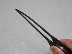 18-0 STAINLESS CLEVER TONGS BLACK GOLD