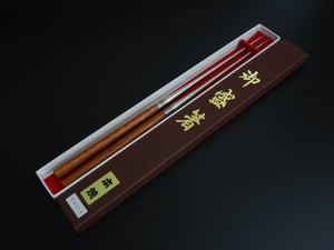 STAINLESS MORIBASHI / PLATING CHOPSTICKS 135MM SATINE  WOOD /  BLOOD WOOD