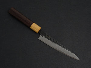 TSUNEHISA AOGAMI SUPER STAINLESS CLAD HAMMERED KUROUCHI PETTY 135MM ROSE WOOD HANDLE