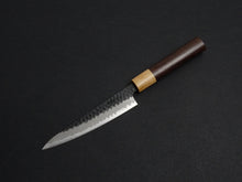 Load image into Gallery viewer, TSUNEHISA AOGAMI SUPER STAINLESS CLAD HAMMERED KUROUCHI PETTY 135MM ROSE WOOD HANDLE
