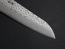 Load image into Gallery viewer, KICHIJI AUS-8 HAMMERED SANTOKU KNIFE 180MM RED HANDLE
