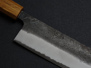 YAYOI / KATABA ORIGINAL SHIROGAMI-2 STAINLESS CLAD NAKIRI 140MM OCTAGONAL OAKWOOD HANDLE (FORGED BY TWO STICKS FORGE)