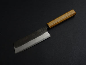 YAYOI / KATABA ORIGINAL SHIROGAMI-2 STAINLESS CLAD NAKIRI 140MM OCTAGONAL OAKWOOD HANDLE (FORGED BY TWO STICKS FORGE)