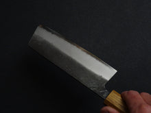 Load image into Gallery viewer, YAYOI / KATABA ORIGINAL SHIROGAMI-2 STAINLESS CLAD NAKIRI 140MM OCTAGONAL OAKWOOD HANDLE (FORGED BY TWO STICKS FORGE)

