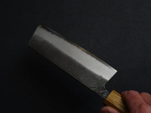 YAYOI / KATABA ORIGINAL SHIROGAMI-2 STAINLESS CLAD NAKIRI 140MM OCTAGONAL OAKWOOD HANDLE (FORGED BY TWO STICKS FORGE)