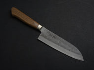 OUL AOGAMI-2 STAINLESS CLAD NASHIJI SANTOKU 170MM WALNUT HANDLE