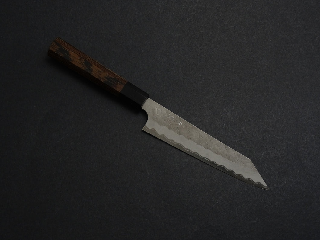 NIGARA AOGAMI SUPER CORE STAINLESS CLAD MIGAKI HAMMERED KIRITSUKE PETTY 150MM