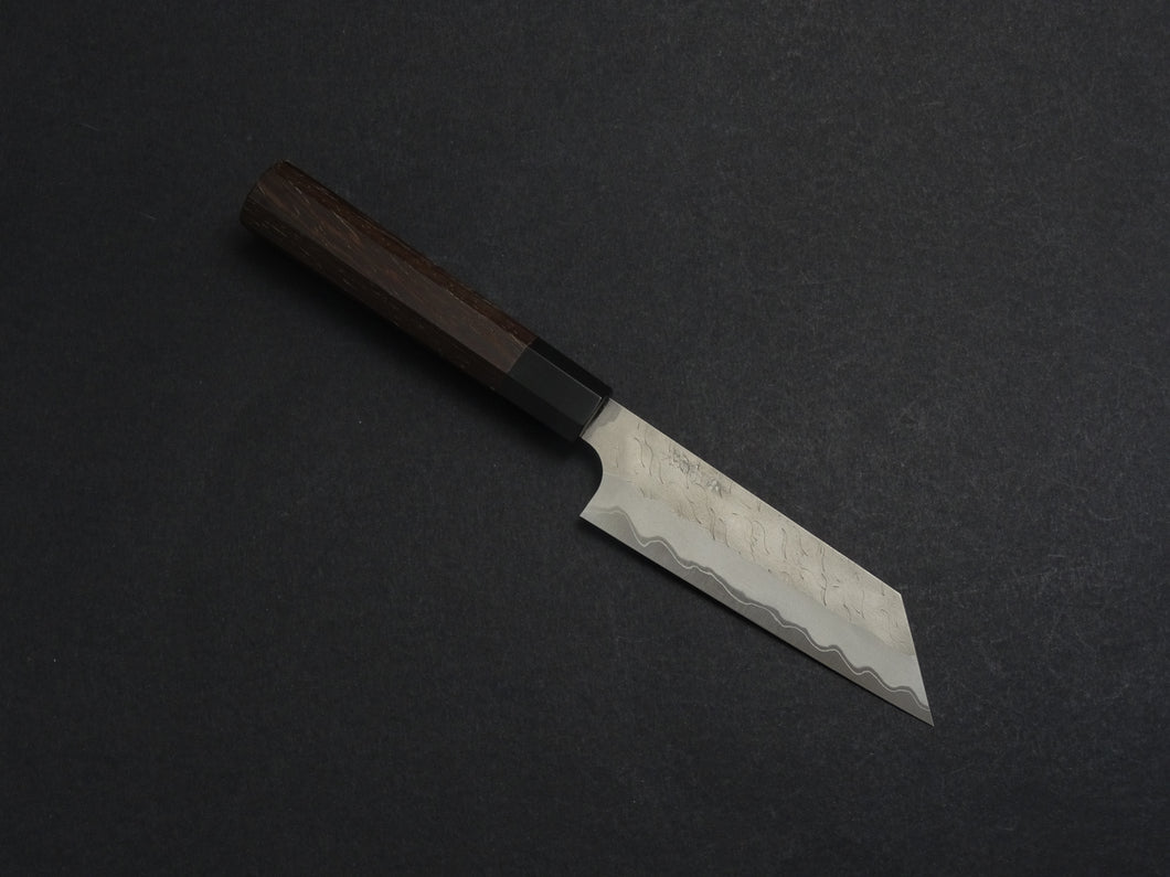 NIGARA AOGAMI SUPER CORE STAINLESS CLAD MIGAKI HAMMERED KIRITSUKE PETTY 120MM