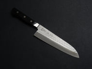 TORATETSU HAMMERED AOGAMI-2 STAINLESS CLAD SANTOKU 180MM